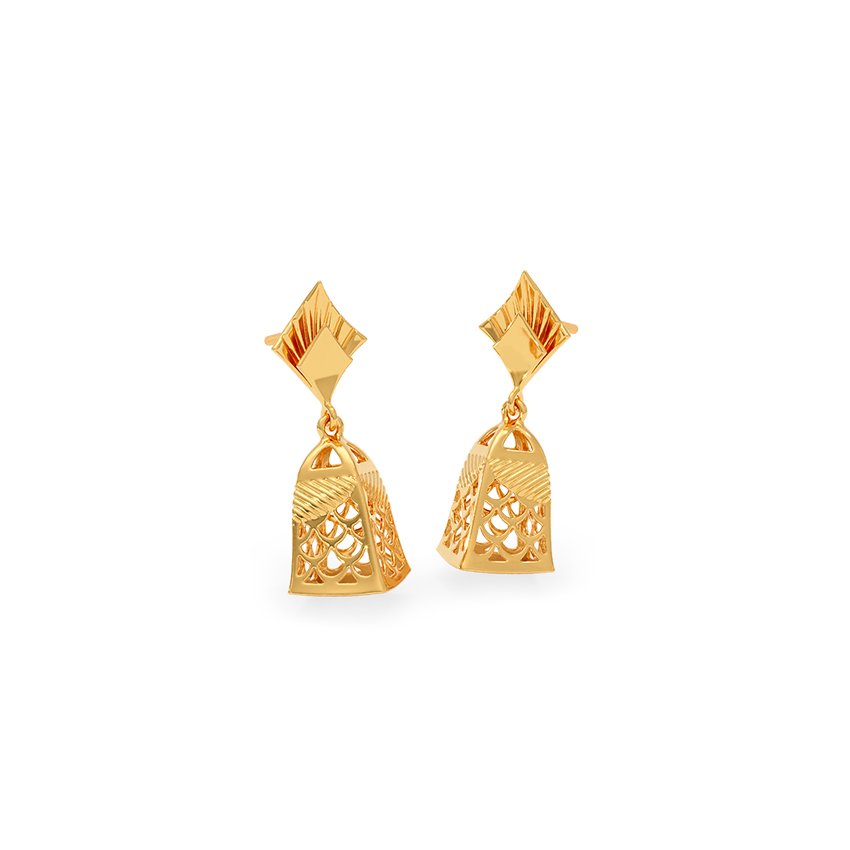 Aurora Twist 22KT Gold Jhumkas
