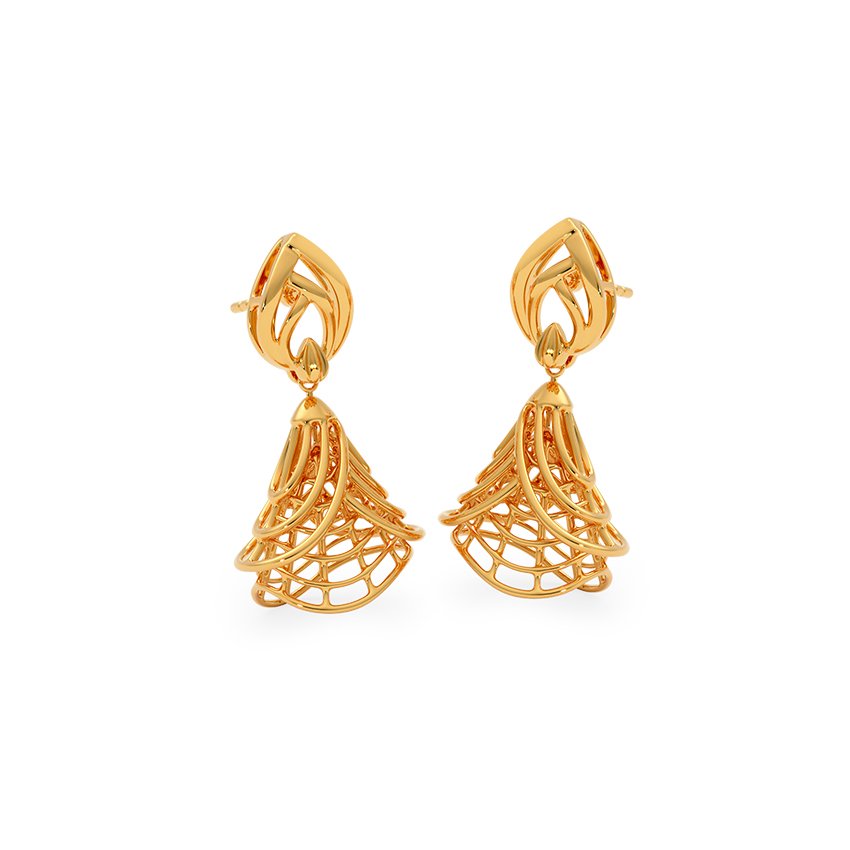Aurum Lattice 9KT Gold Jhumkas