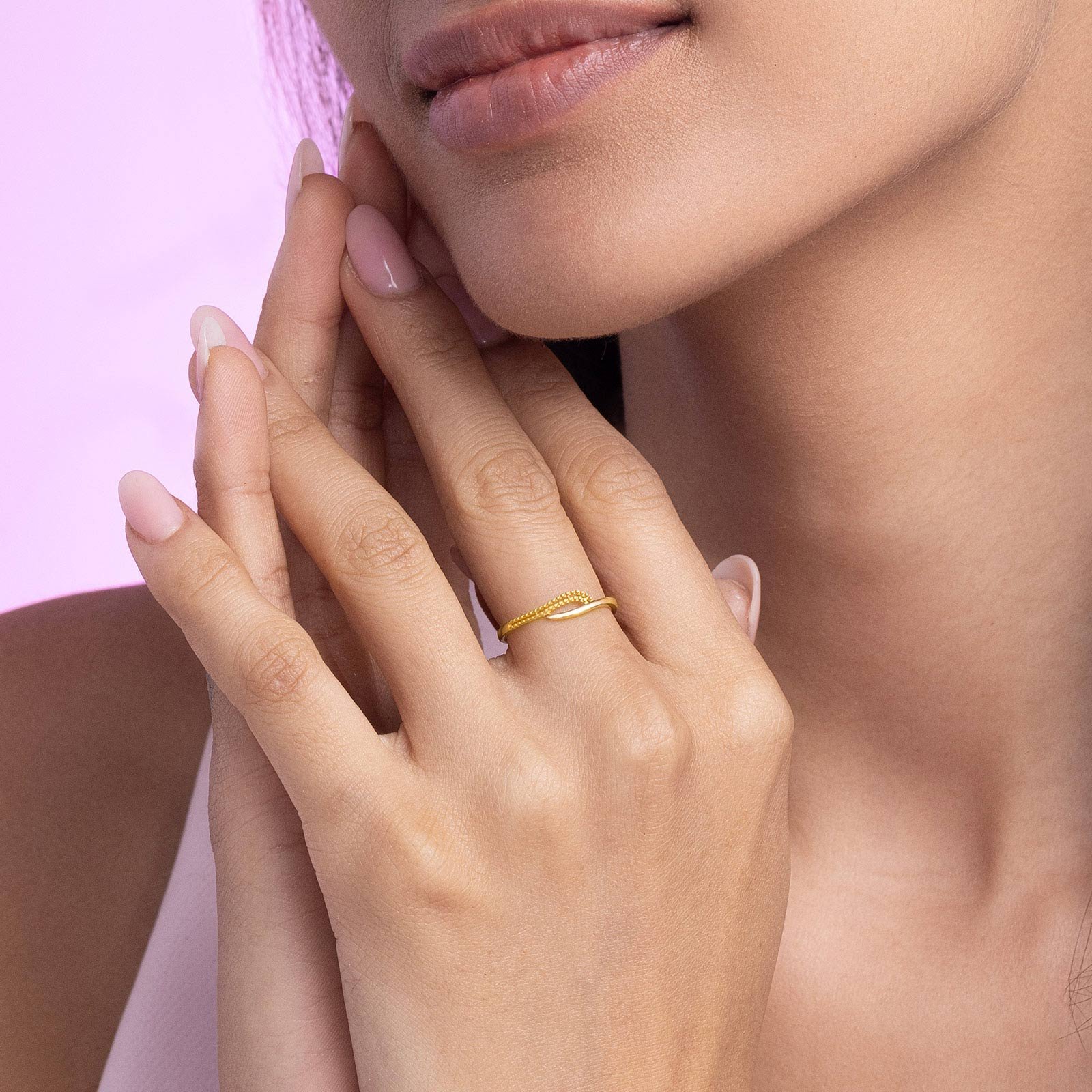 Subtle Curve 9KT Gold Ring - alternate view