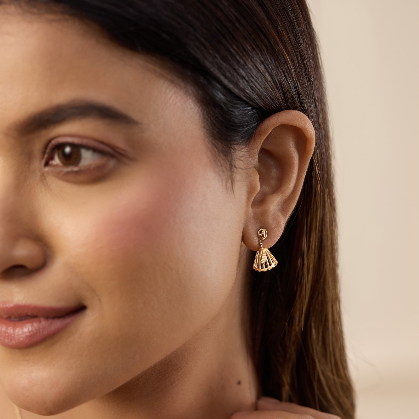 Urban Gleam Gold Jhumka - alternate view