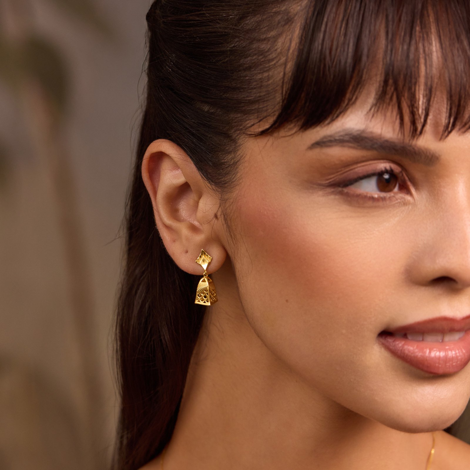 Aurora Twist 22KT Gold Jhumkas - alternate view
