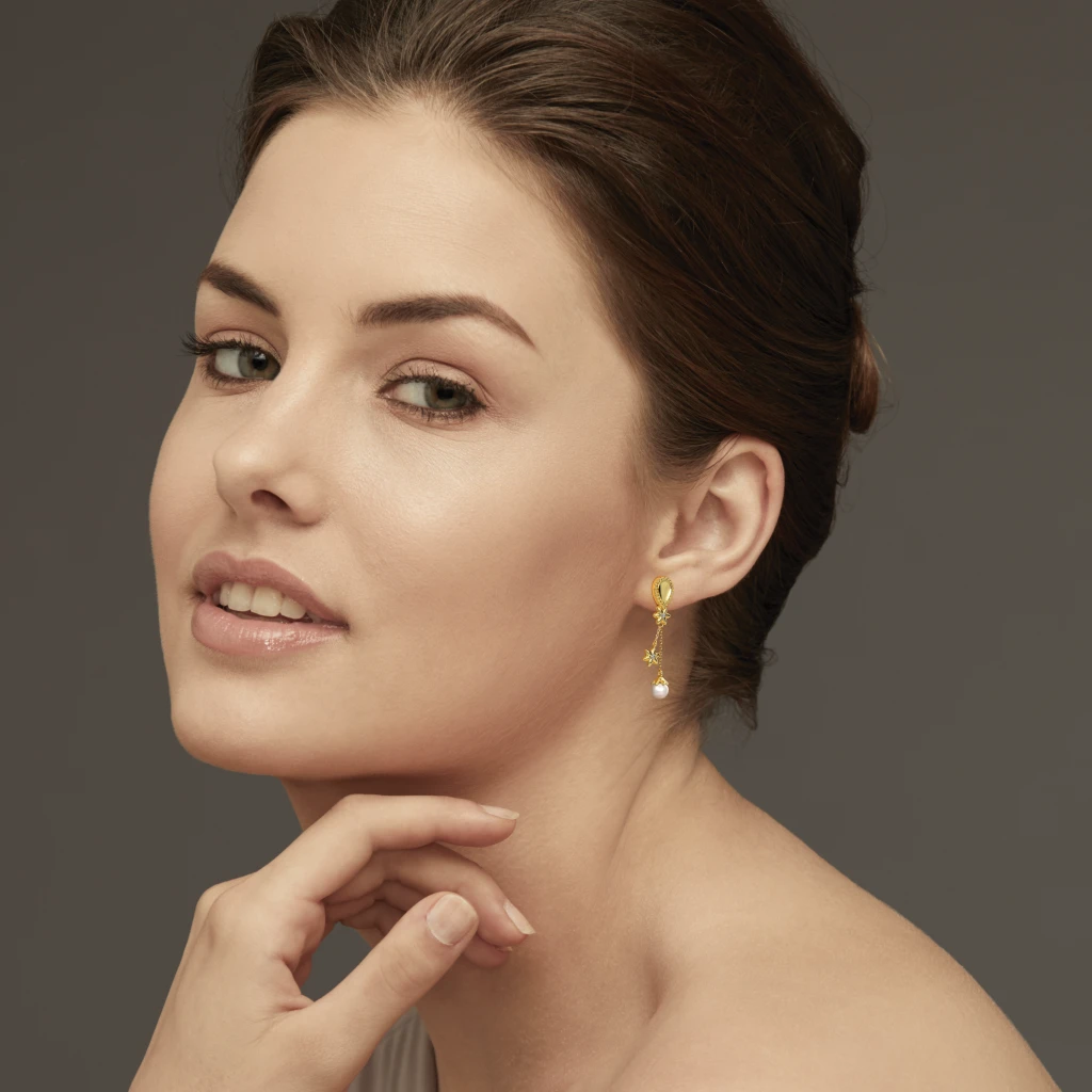 The Livana Drop Earrings - alternate view