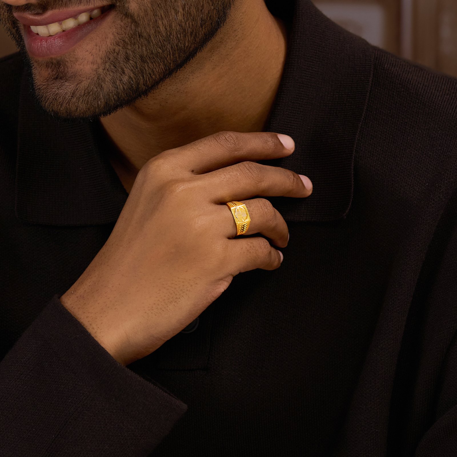 Imperial Crest 22KT Gold Ring for Men - alternate view